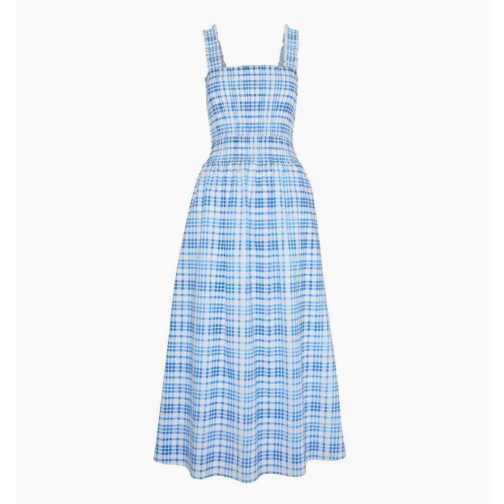 Hill House Home The Azalea Maxi Nap Dress - Blue Watercolor Gingham Size MBlue W